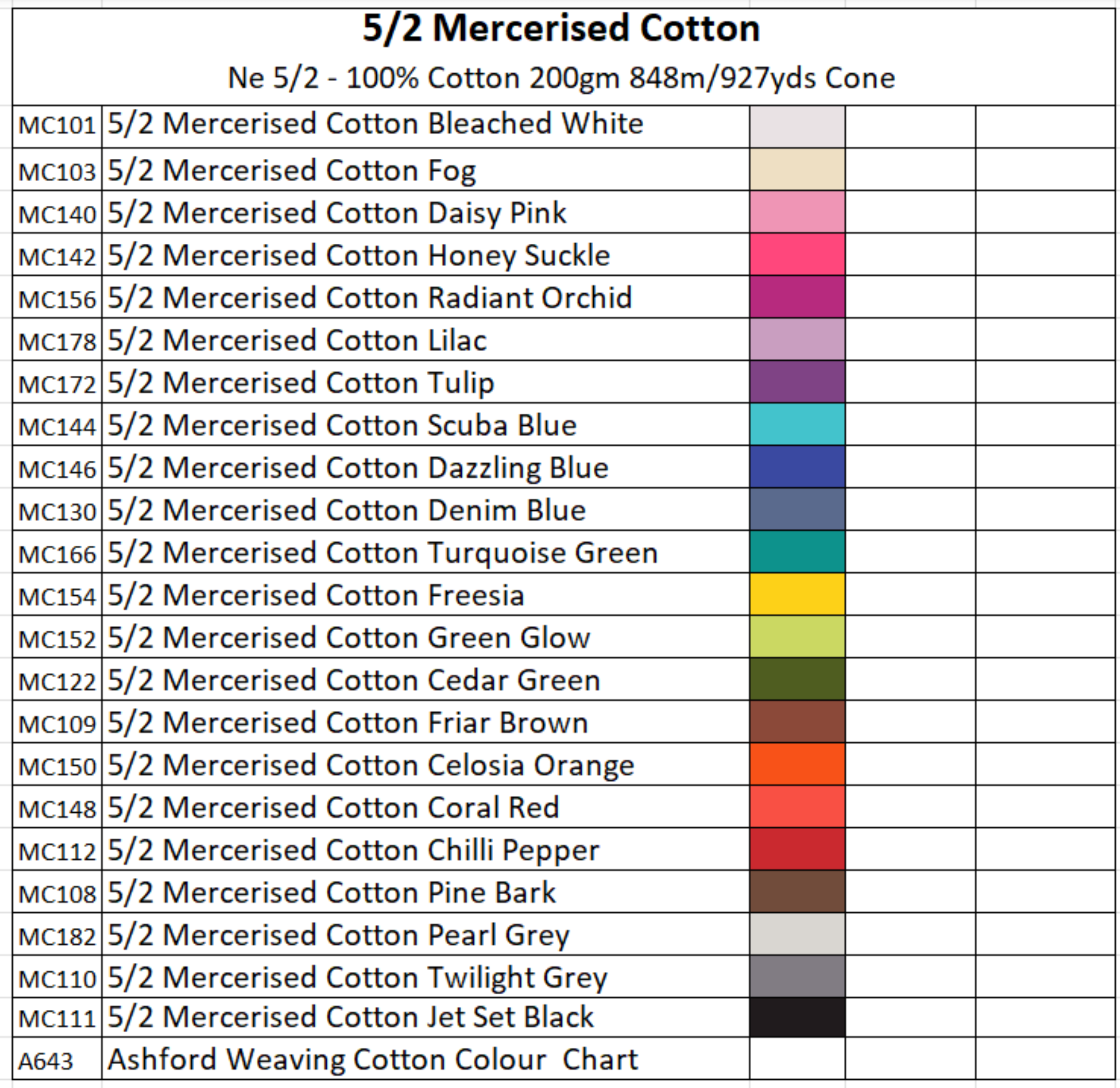 Ashford 5/2 Mercerised Cotton 200g-image